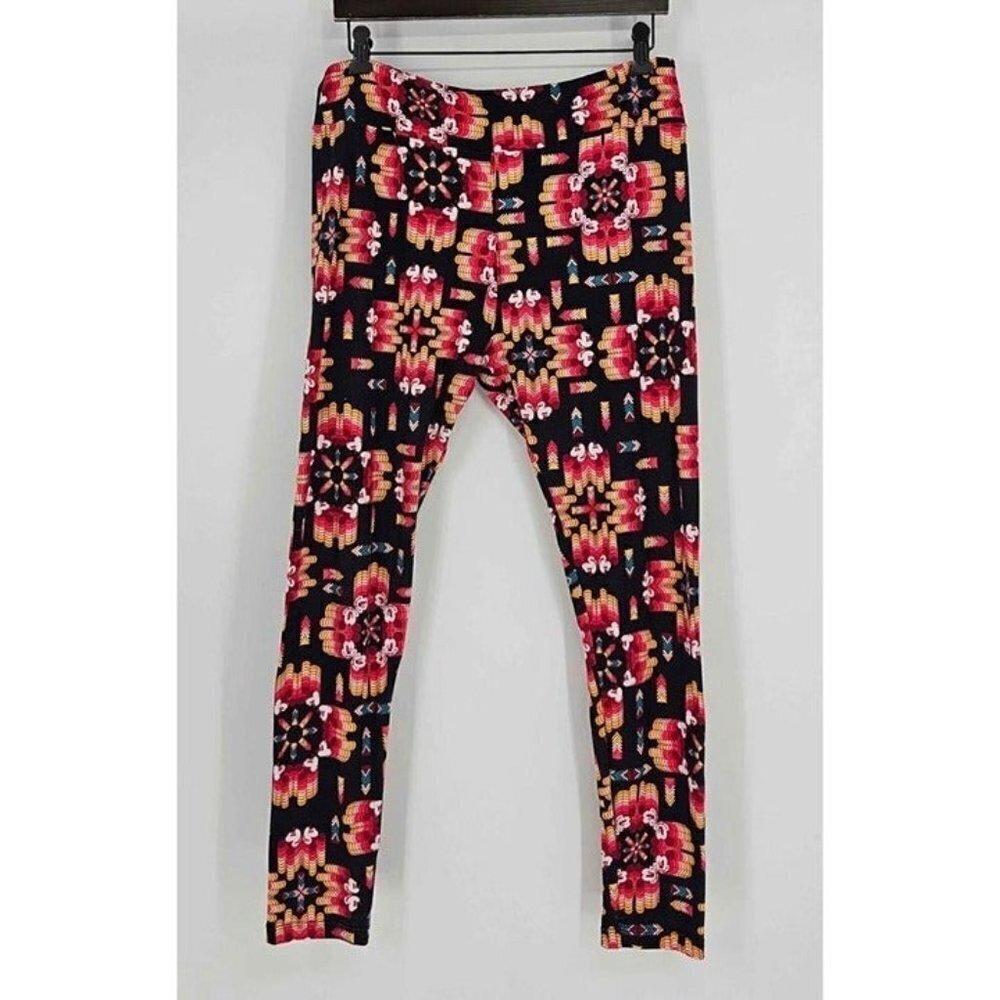 Lularoe Rare Disney Collection Aztec Colored Mickey Mouse Leggings Tall & Curvy